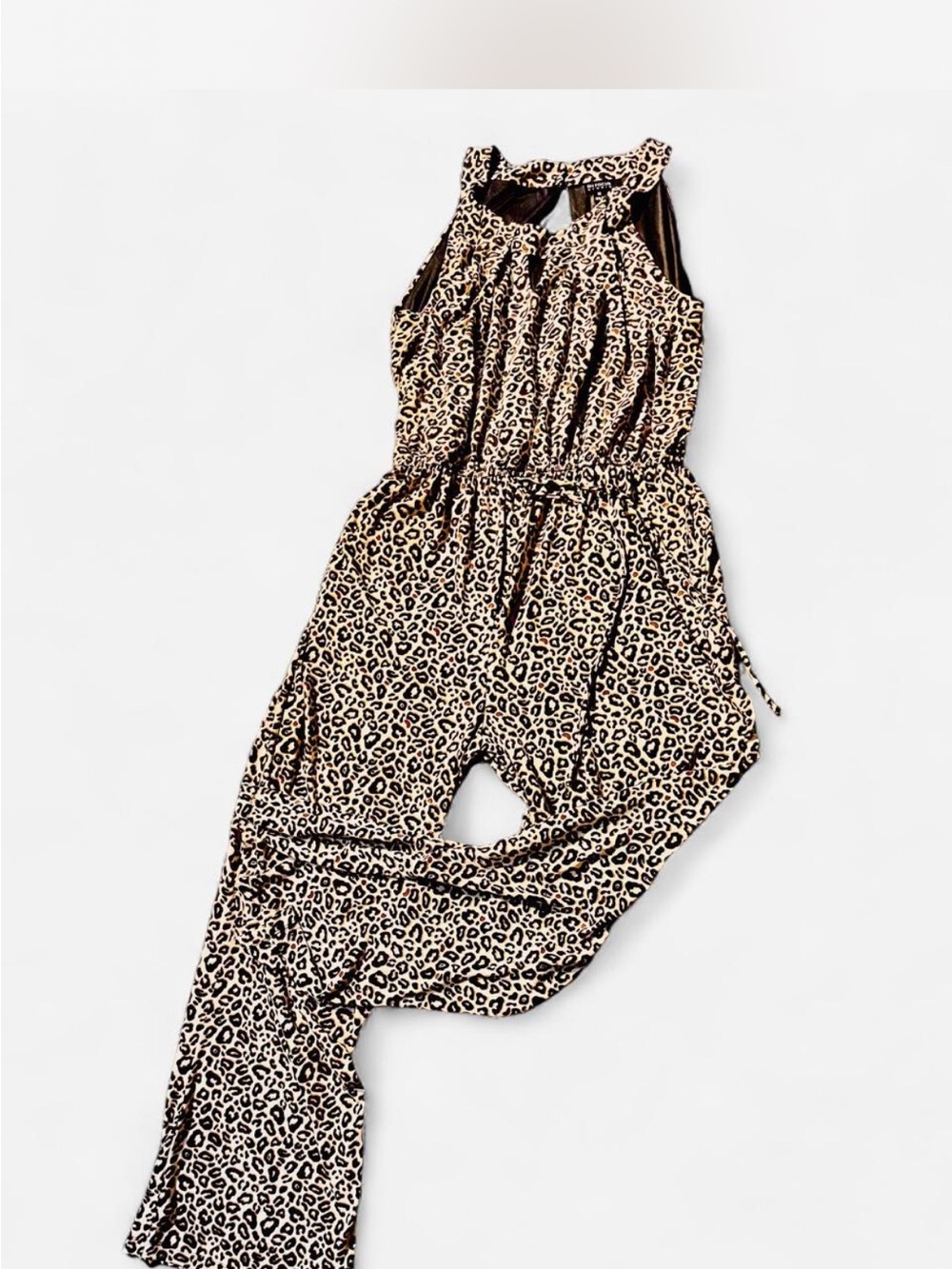 Enfocus Studio Leopard Print Sleeveless Jumpsuit - Beige & Black